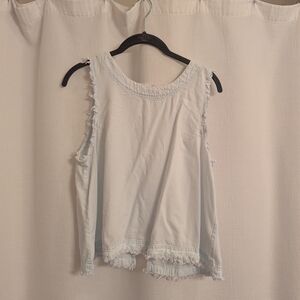 Altar'd State Light Blue Frayed Tank Top